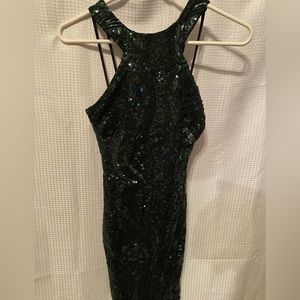 Dark green sequin dress